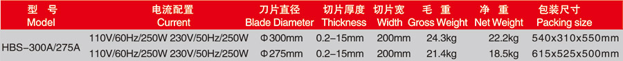 华菱经济型切片机HBS-300A/275A（银色）(图2)