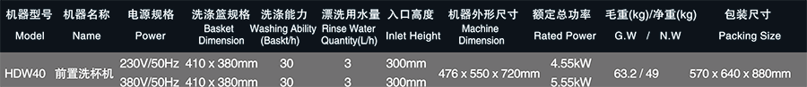 华菱前置洗碗机HDW-40(图2) 华菱前置洗碗机HDW-40(图2)