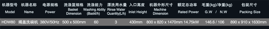 华菱揭盖洗碗机HDW-80(图2) 华菱揭盖洗碗机HDW-80(图2)