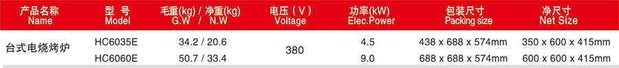 华菱HC6060E台式电烧烤炉(图2)